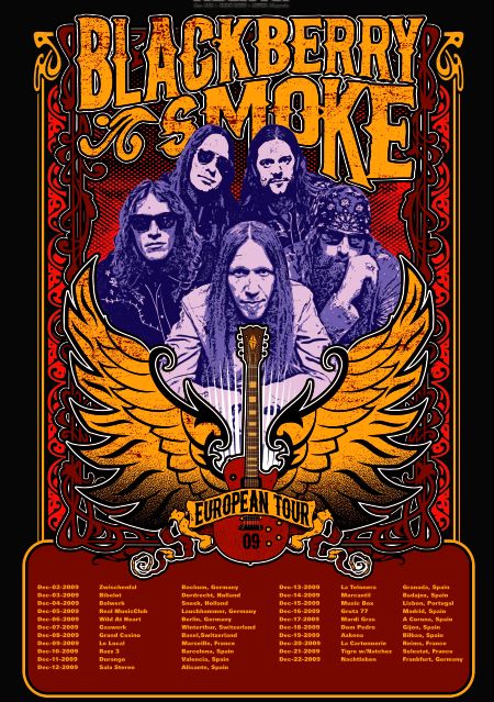 BBlackberry Smoke: 2009 European Tour poster